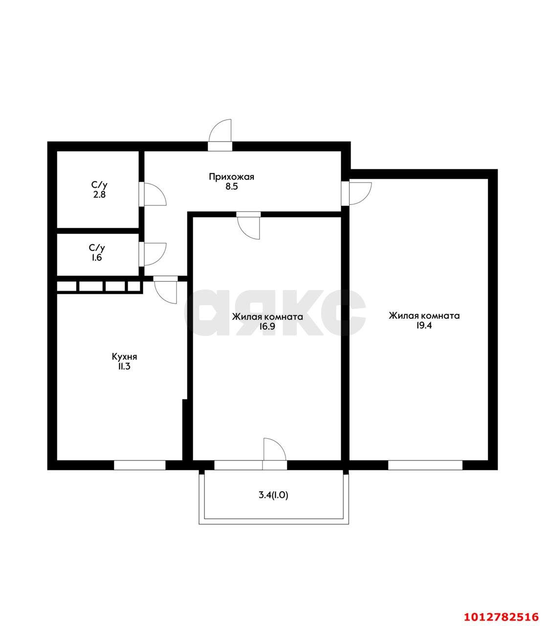 Фото №6: 2-комнатная квартира 64 м² - Краснодар, жилой комплекс Фреш, ул. имени Валерия Гассия, 4/7лит2