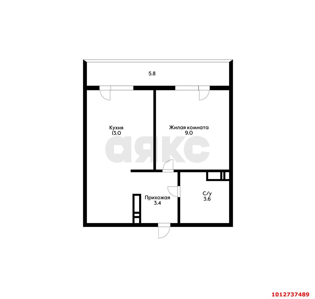 Фото №6: 1-комнатная квартира 35 м² - Краснодар, жилой комплекс Самолёт-3, ул. Ивана Беличенко, 83