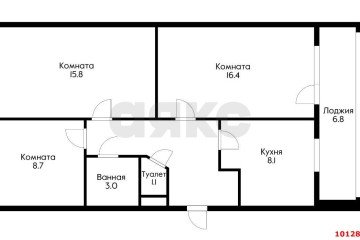 Фото №3: 3-комнатная квартира 68 м² - Краснодар, мкр. Центральный, ул. Володарского, 10А