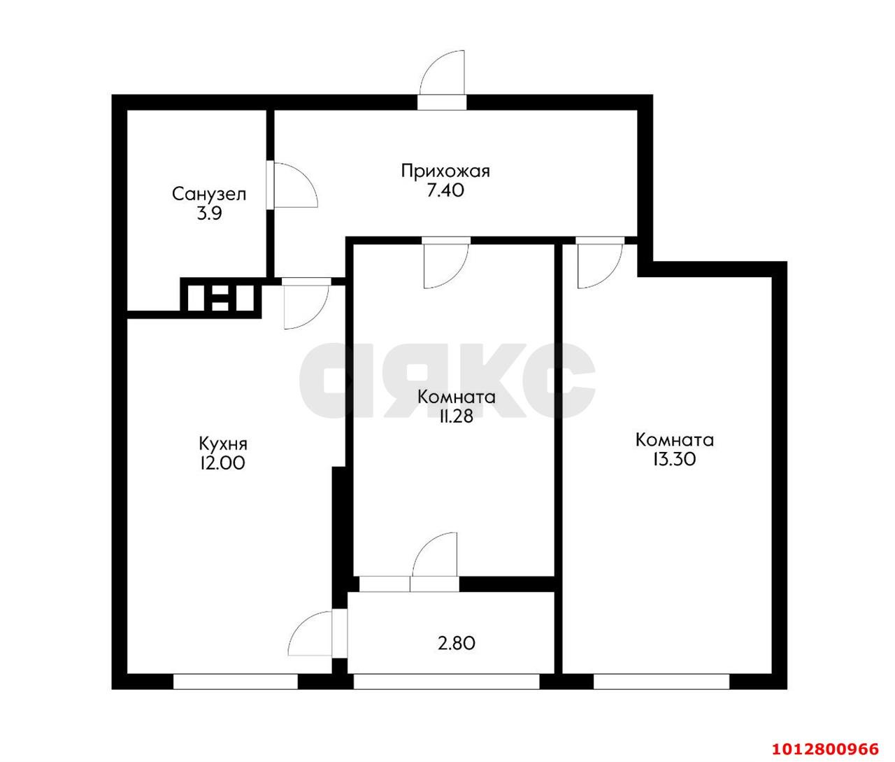 Фото №2: 2-комнатная квартира 49 м² - Краснодар, жилой комплекс Самолёт, ул. Западный Обход, 39/2к2