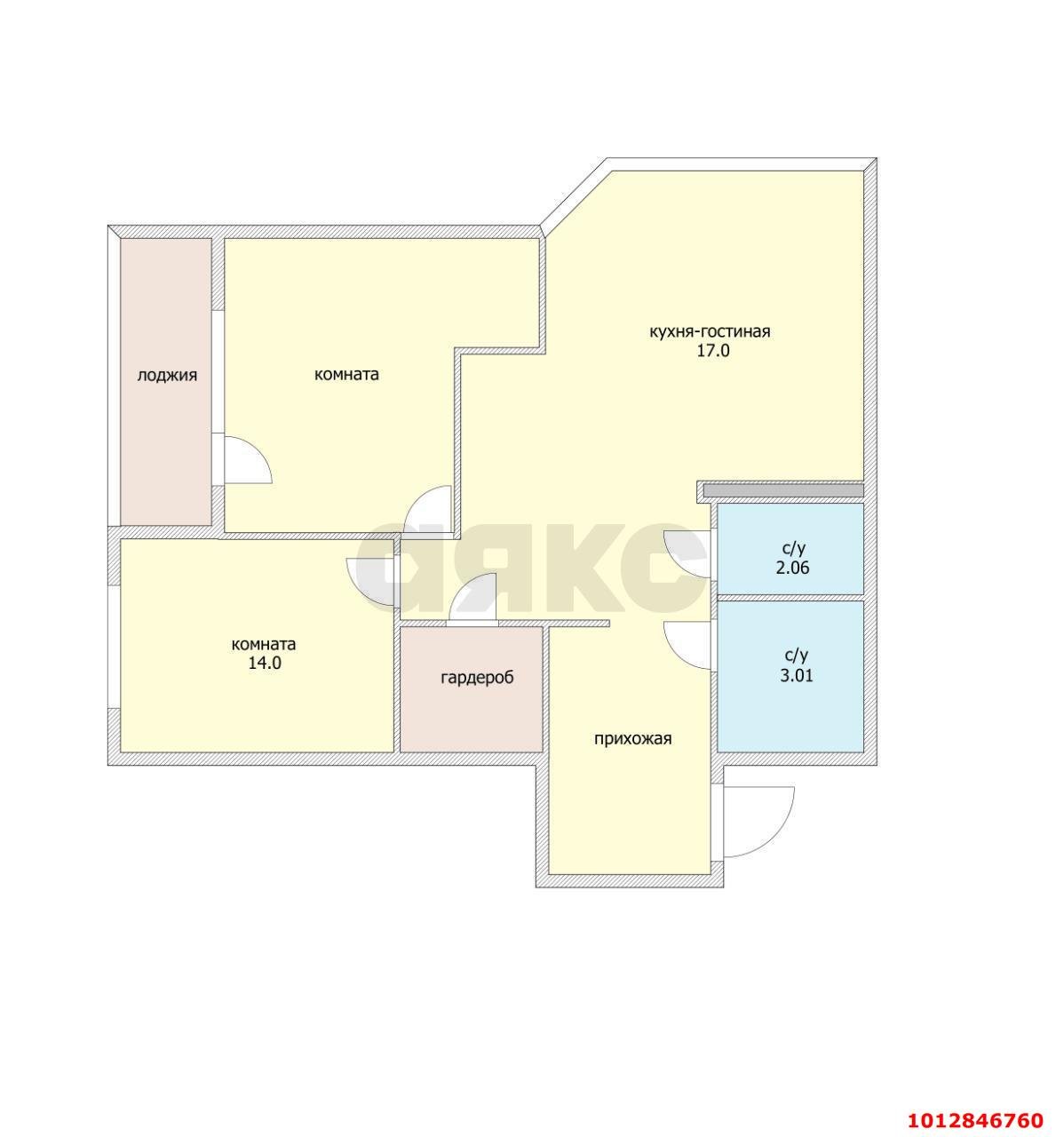 Фото №14: 2-комнатная квартира 70 м² - Краснодар, Губернский, ул. Домбайская, 59