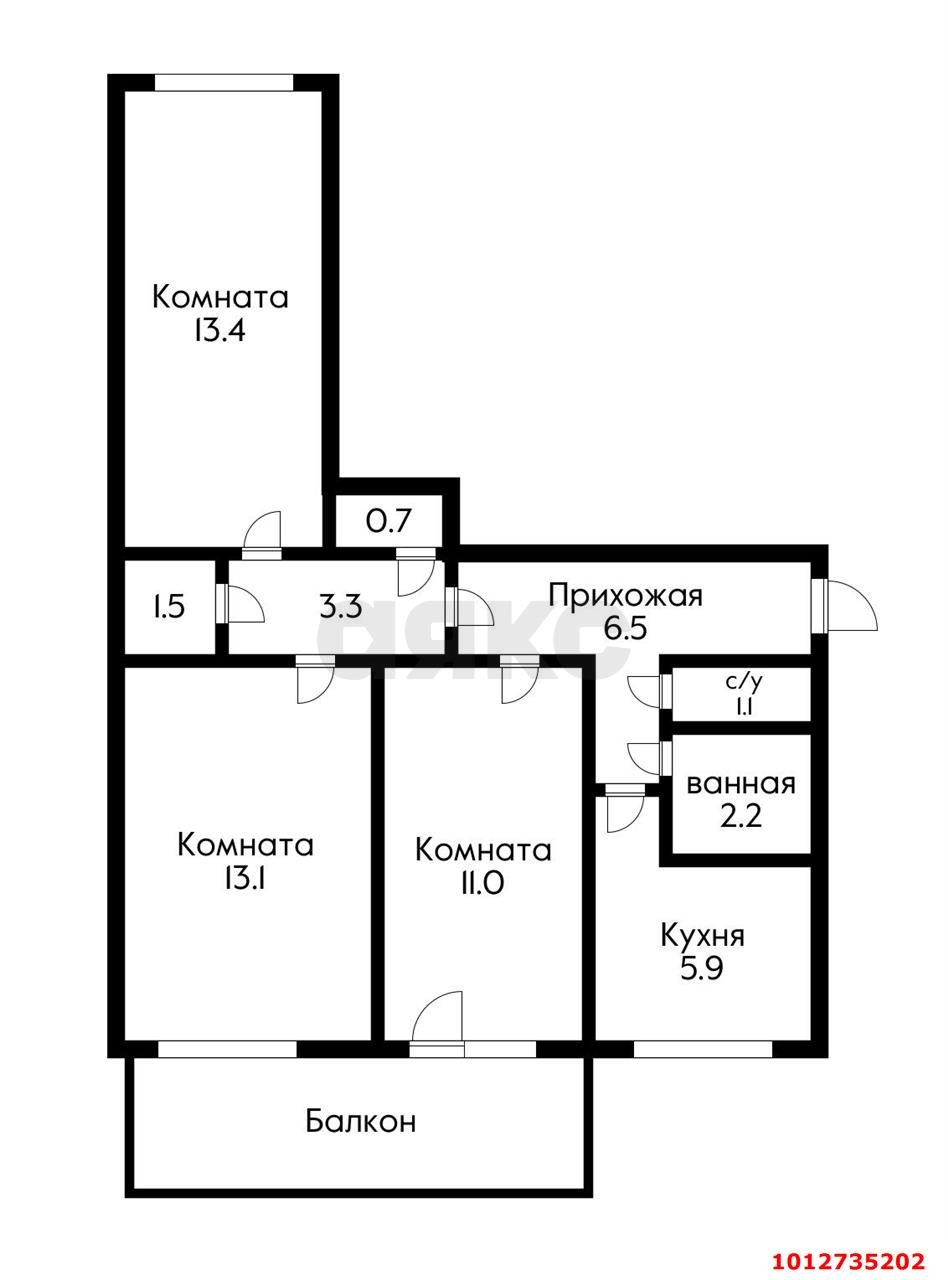 Фото №19: 3-комнатная квартира 67 м² - Краснодар, Гидростроителей, ул. Игнатова, 57