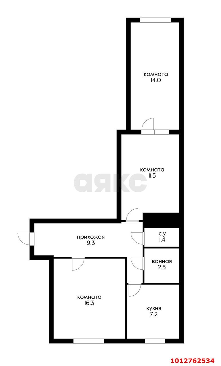 Фото №3: 3-комнатная квартира 63 м² - Краснодар, Центральный, ул. Котовского, 41