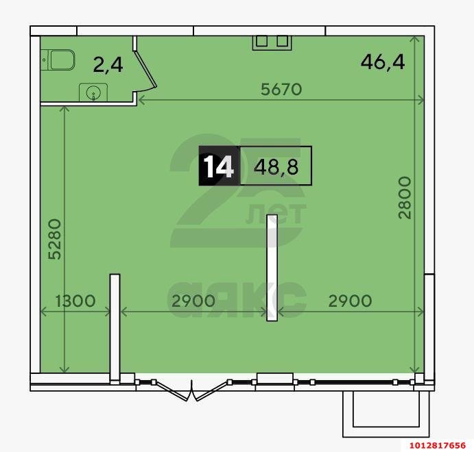 Фото №4: Торговое помещение 49 м² - Краснодар, жилой комплекс Самолёт-4, ул. Западный Обход, 57лит24