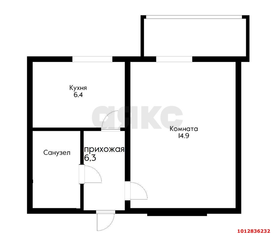 Фото №6: 1-комнатная квартира 33 м² - Краснодар, Комсомольский, ул. Сормовская, 106