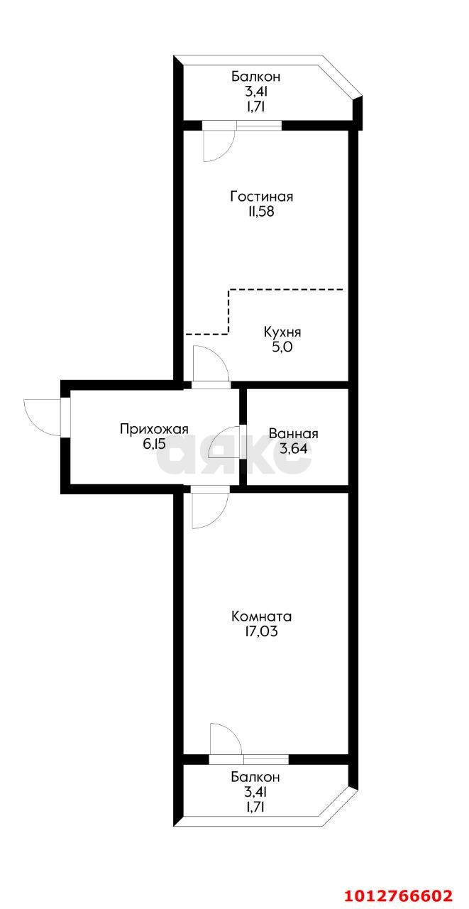 Фото №5: 1-комнатная квартира 50 м² - Краснодар, жилой комплекс Квартал № 6, ул. имени Героя Советского Союза Якова Кобзаря, 3