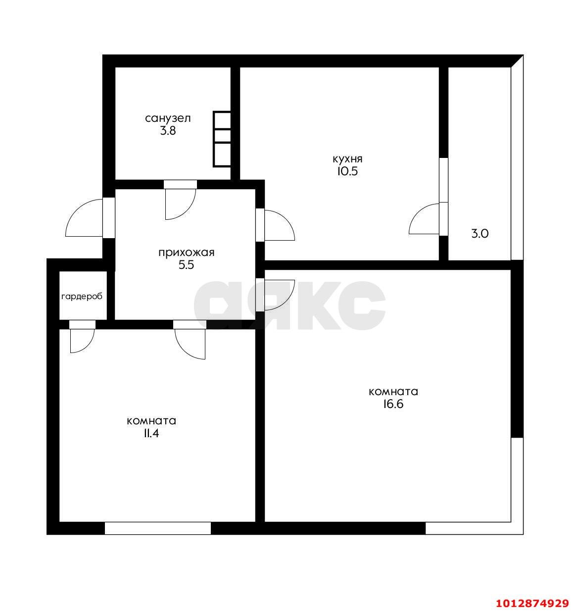 Фото №2: 2-комнатная квартира 50 м² - Краснодар, жилой комплекс Самолёт-5, ул. Западный Обход, 57лит28