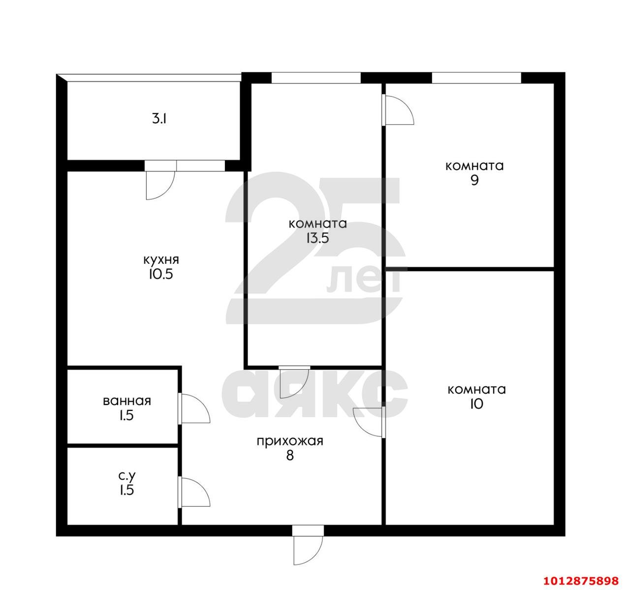 Фото №12: 3-комнатная квартира 56 м² - Краснодар, имени Петра Метальникова, ул. Цезаря Куникова, 18лит6