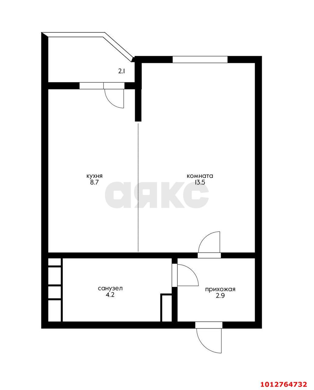 Фото №14: 1-комнатная квартира 30 м² - Краснодар, жилой комплекс Перспектива, ул. Героев-Разведчиков, 8к3