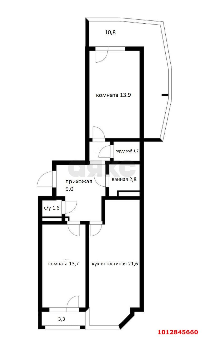 Фото №13: 2-комнатная квартира 65 м² - Краснодар, 9-й километр, пр-д Репина, 3