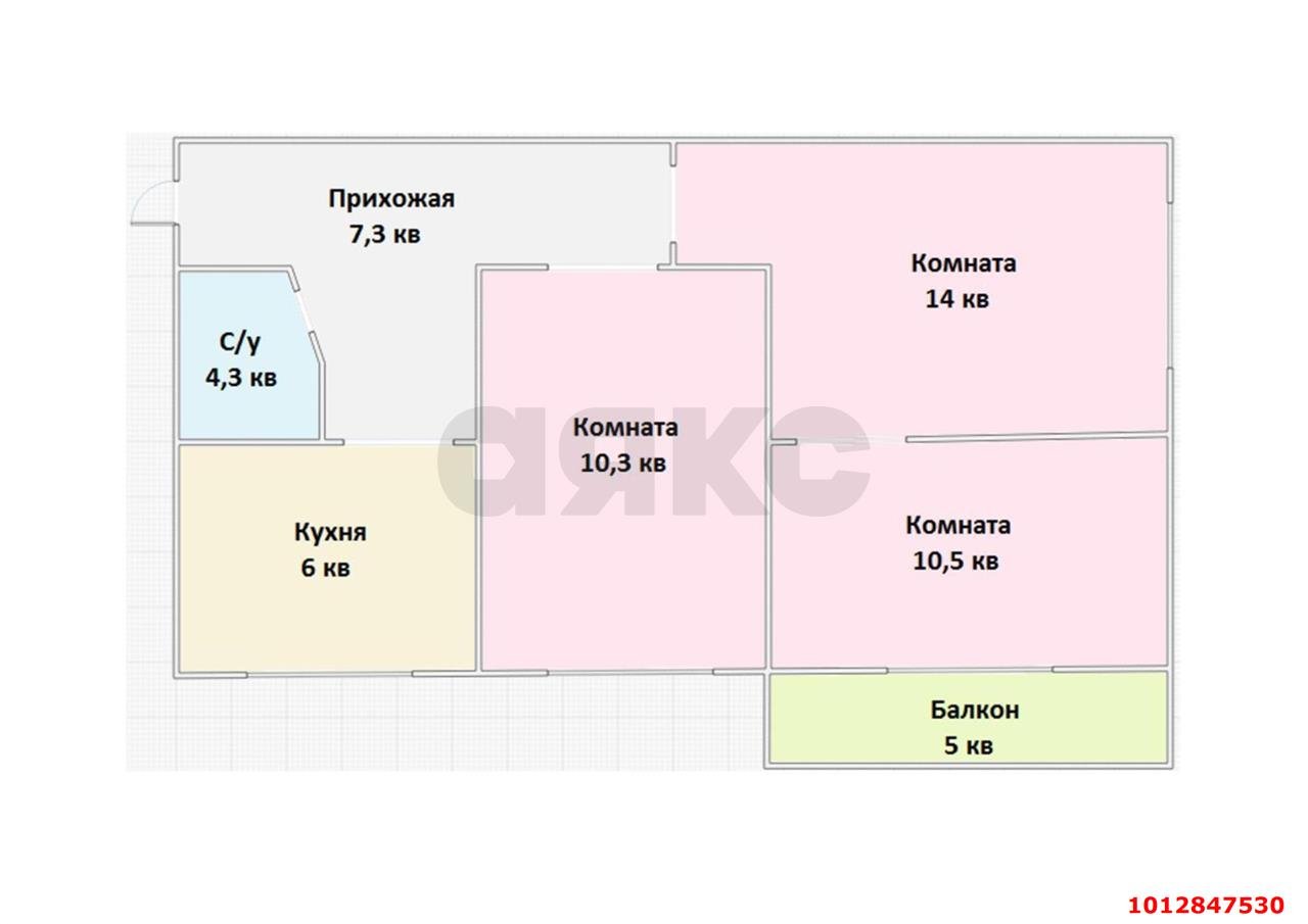 Фото №9: 3-комнатная квартира 52 м² - Краснодар, Центральный внутригородской округ, ул. имени П.М. Гаврилова, 103