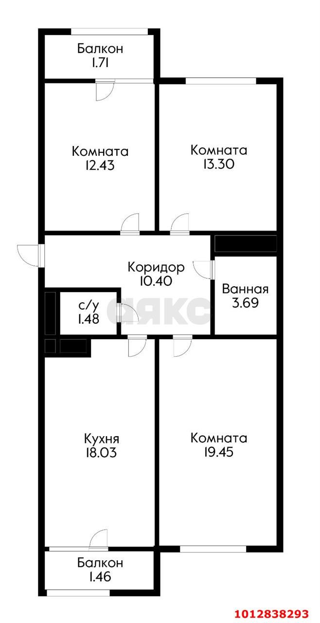 Фото №6: 3-комнатная квартира 82 м² - Краснодар, Школьный, ул. Школьная, 1