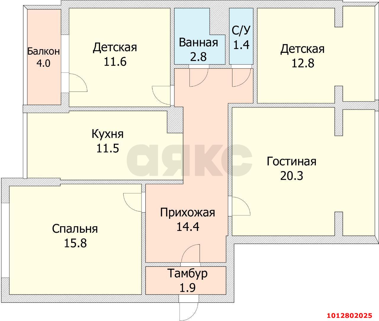 Фото №12: 4-комнатная квартира 100 м² - Краснодар, имени Маршала Жукова, ул. имени Дзержинского, 211