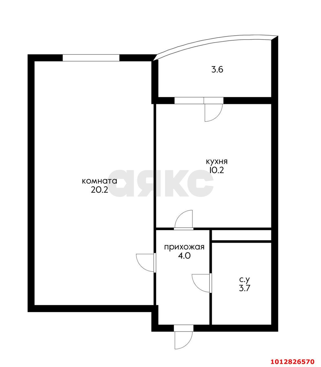 Фото №2: 1-комнатная квартира 41 м² - Краснодар, жилой комплекс Фреш, ул. имени Валерия Гассия, 4/7лит2