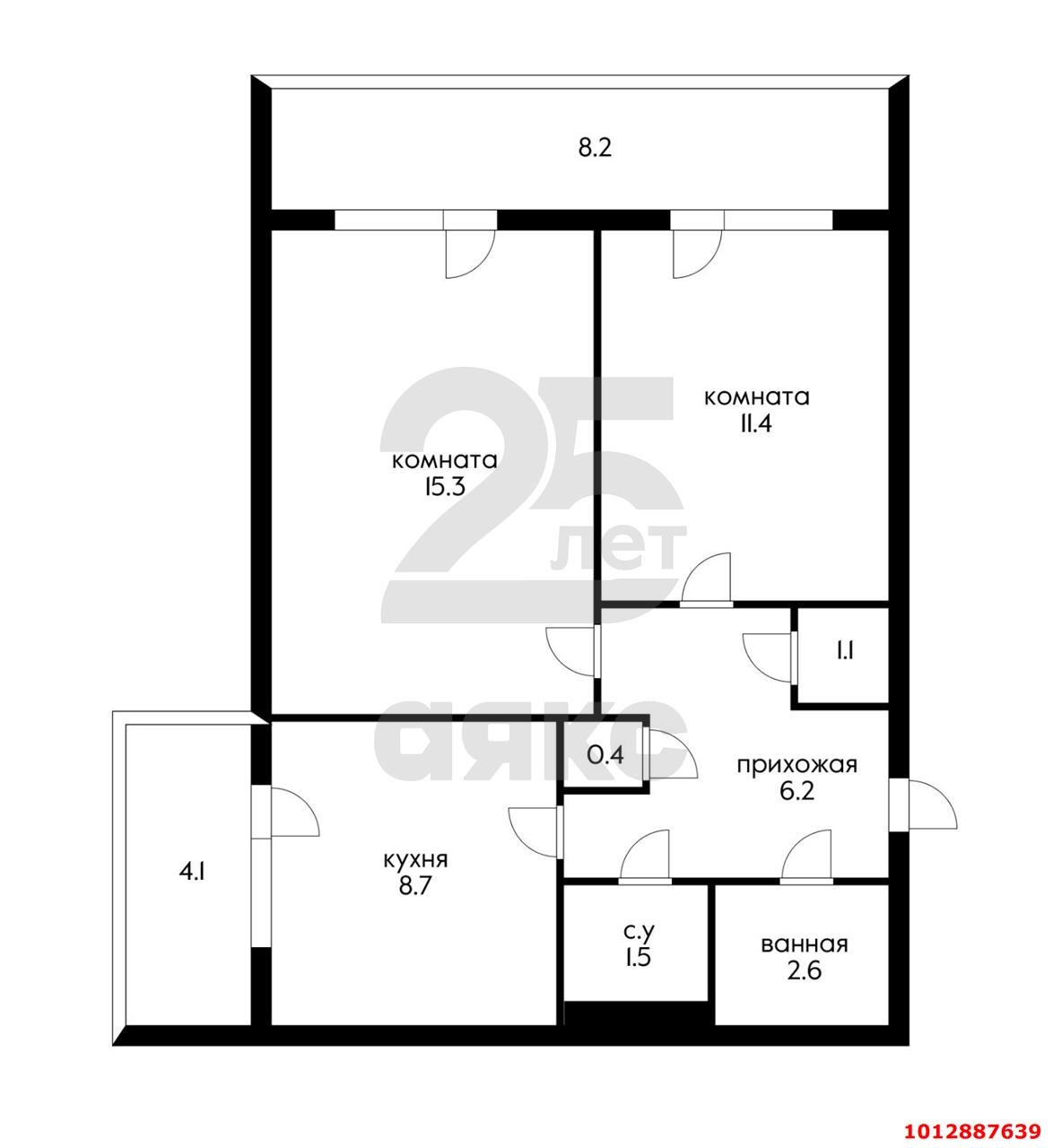 Фото №7: 2-комнатная квартира 59 м² - Ольгинка, 1-й, 3