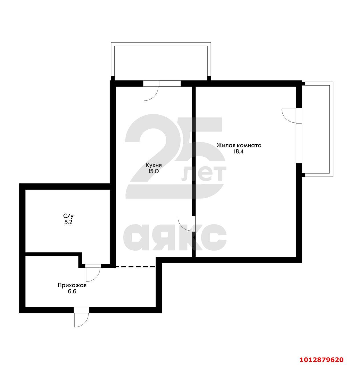 Фото №5: 1-комнатная квартира 45 м² - Краснодар, Сады Калинина, пер. Ленский, 22