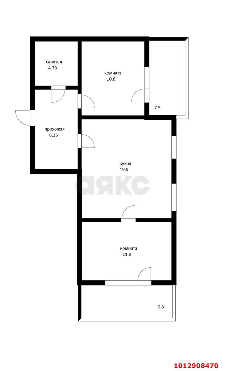 Фото №5: 2-комнатная квартира 55 м² - Краснодар, Любимово, 2