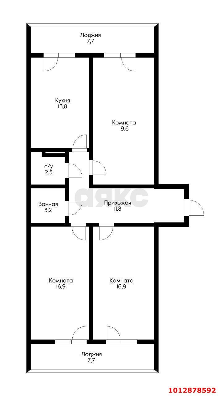 Фото №2: 3-комнатная квартира 89 м² - Краснодар, Камвольно-суконный Комбинат, ул. Магистральная, 11к1