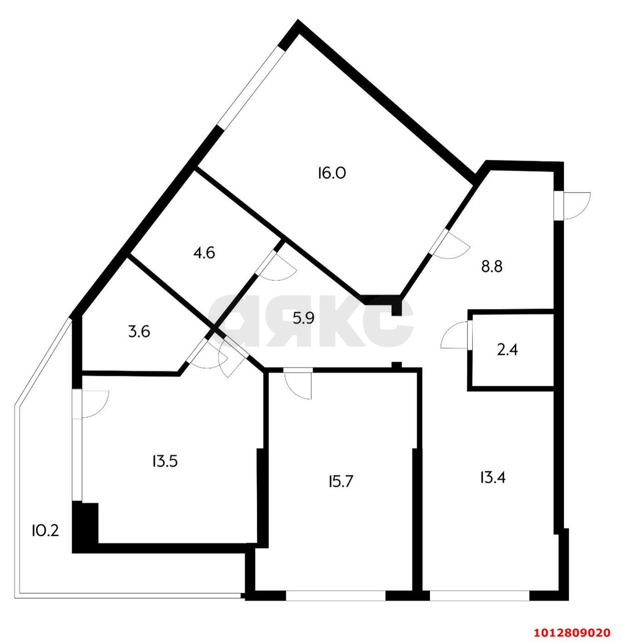 Фото №14: 3-комнатная квартира 94 м² - Краснодар, Музыкальный, ул. Агрохимическая, 136/1