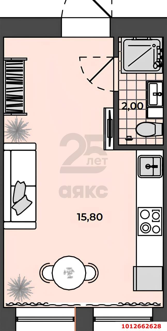 Фото №1: Студия 17 м² - Яблоновский, ул. Связи, 9