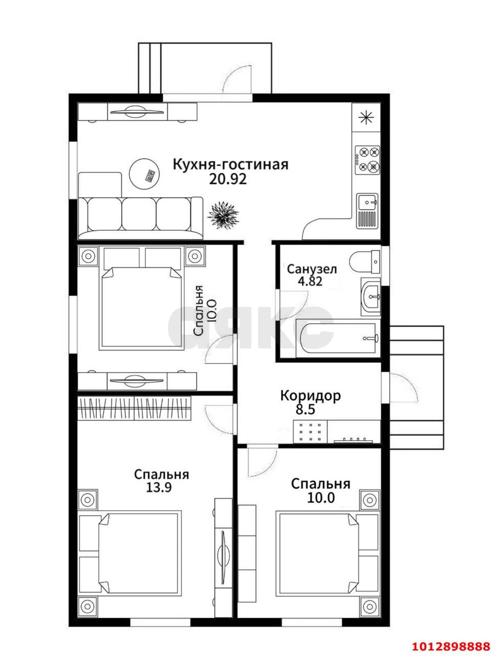 Фото №14: Дом 71 м² + 3 сот. - Краснодар, коттеджный  Изумрудный Город, ул. имени Героя Василия Боченкова, 36к2