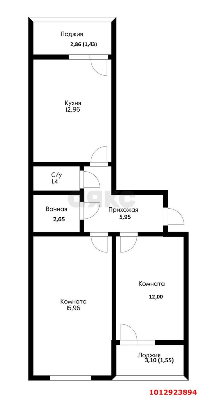 Фото №2: 2-комнатная квартира 55 м² - Краснодар, Славянский, ул. Заполярная, 39к5