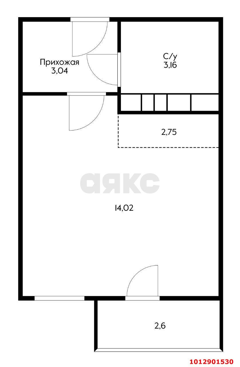 Фото №3: Студия 23 м² - Краснодар, Музыкальный, ул. Российская, 257/7лит1