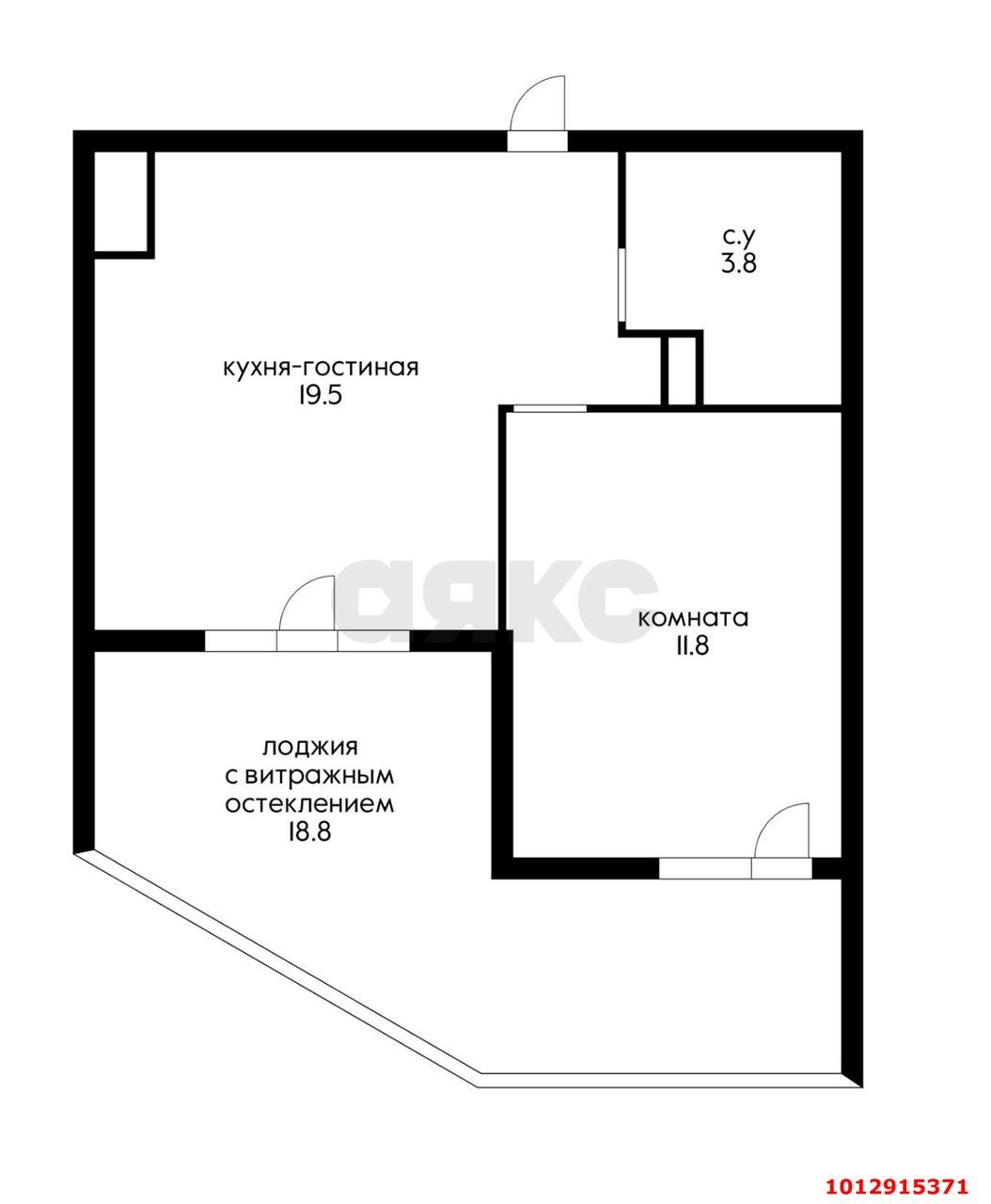 Фото №12: 1-комнатная квартира 53 м² - Краснодар, Любимово, 16