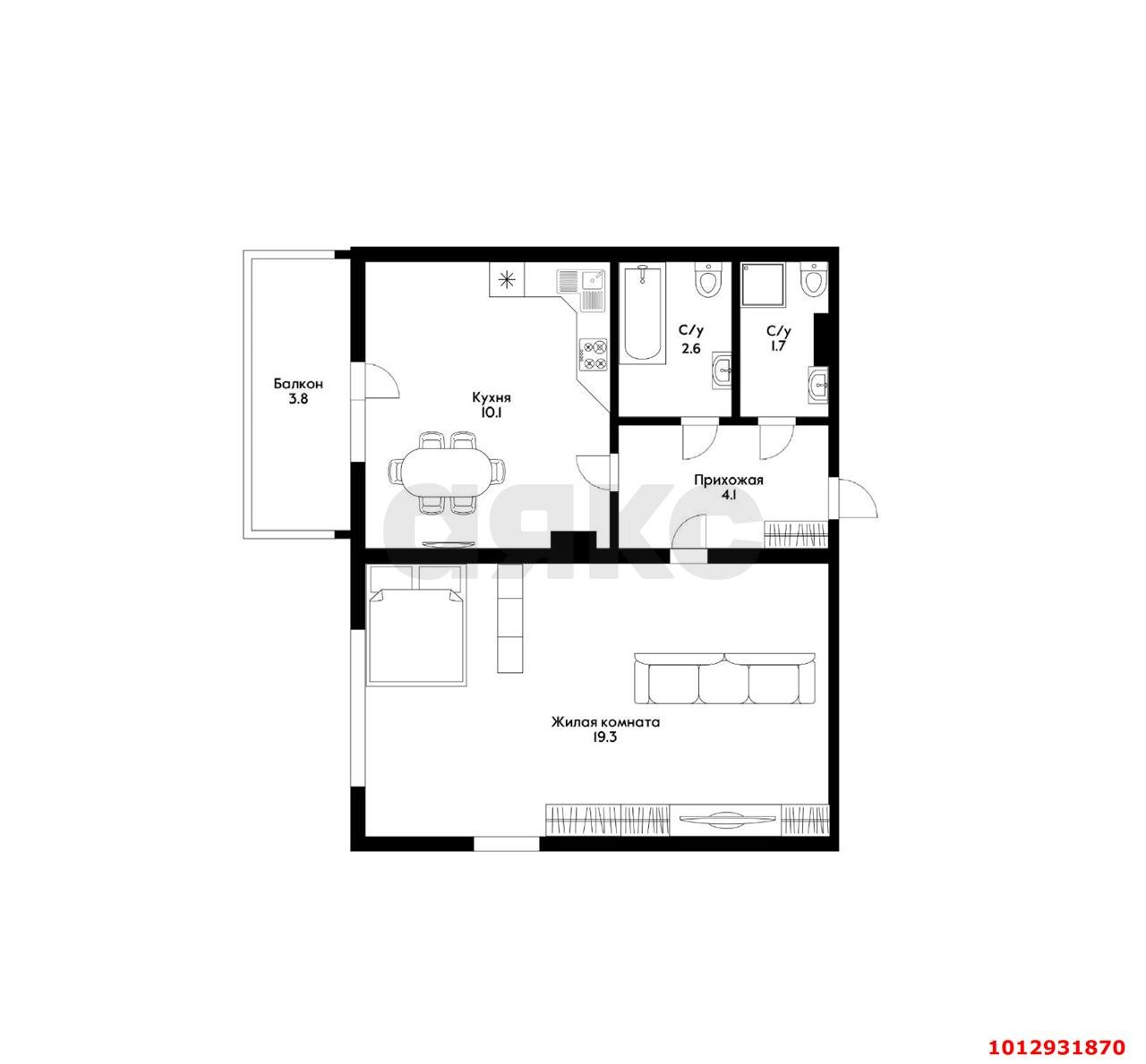 Фото №10: 1-комнатная квартира 43 м² - Краснодар, Дубинка, ул. Ставропольская, 176