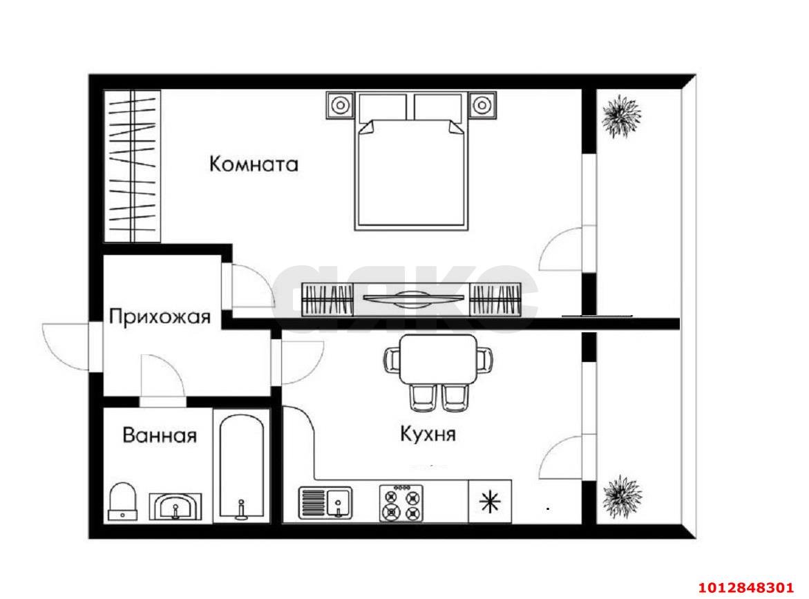 Фото №20: 1-комнатная квартира 46 м² - Краснодар, Музыкальный, ул. Рахманинова, 30