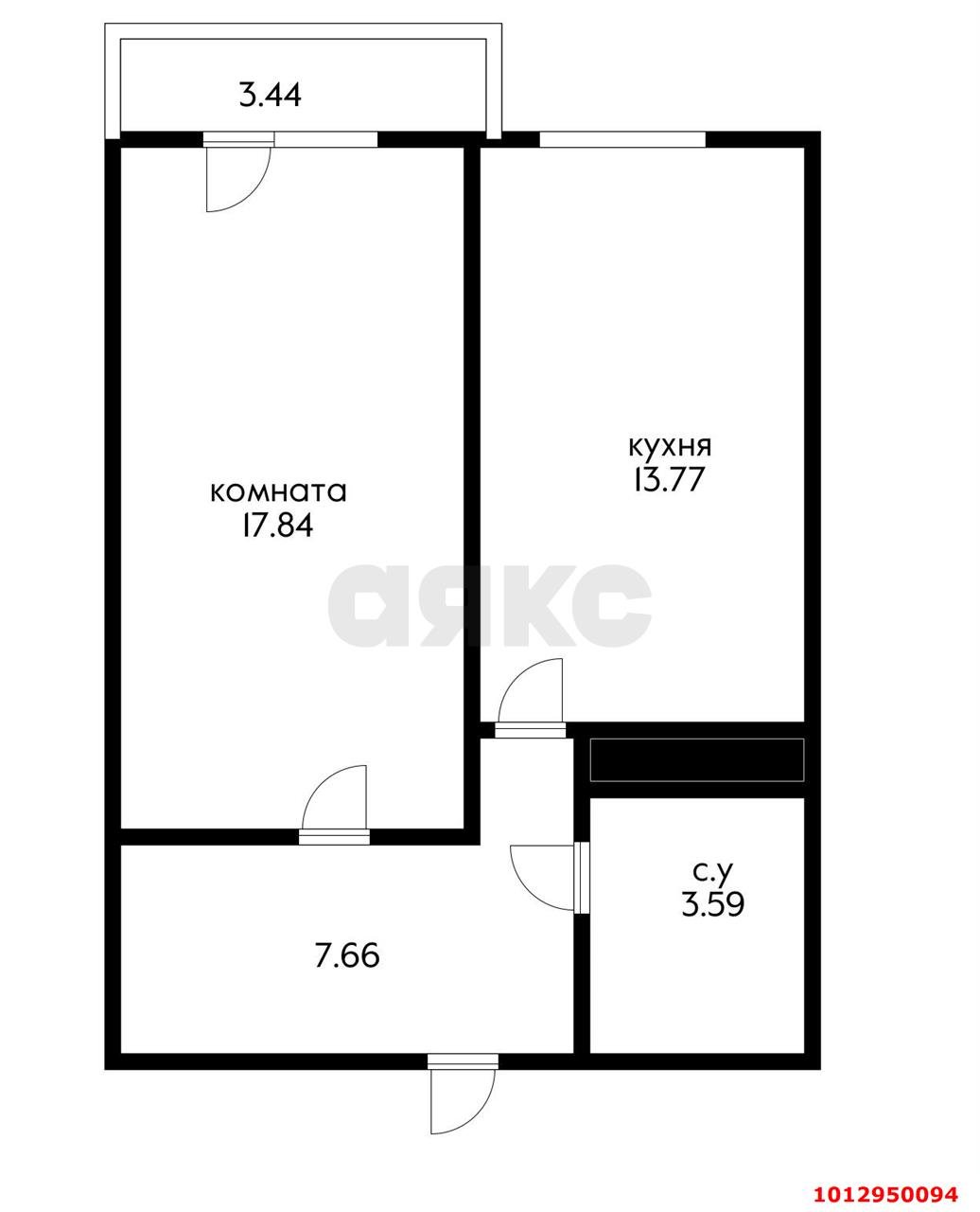 Фото №14: 1-комнатная квартира 42 м² - Краснодар, Гидростроителей, ул. Гидростроителей, 57