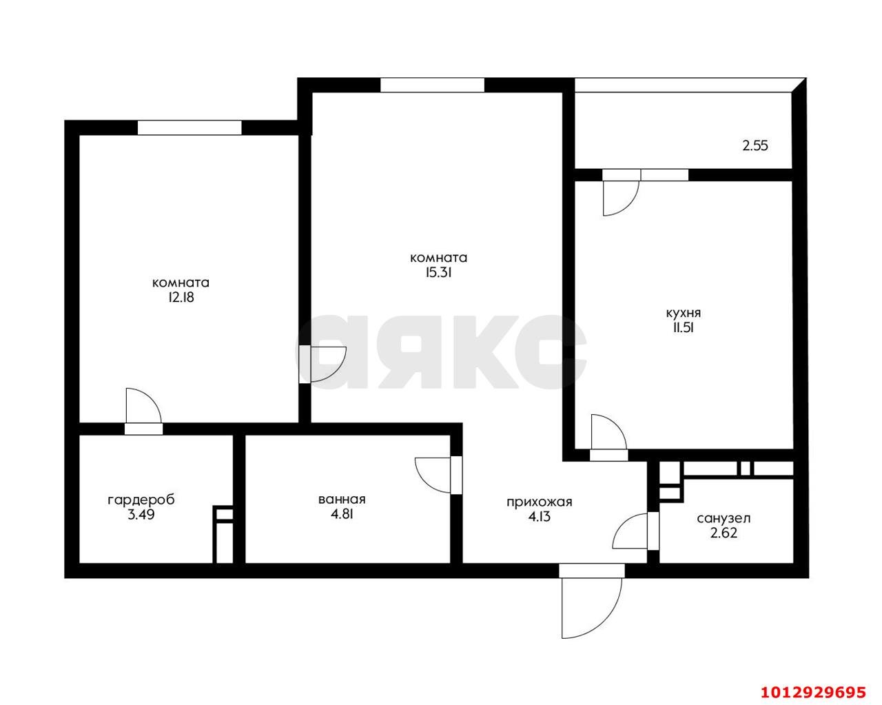 Фото №5: 2-комнатная квартира 56 м² - Краснодар, жилой комплекс Облака, 