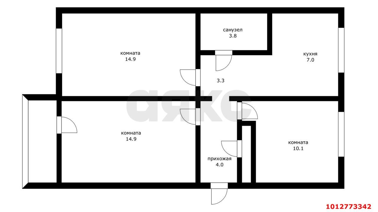 Фото №7: 3-комнатная квартира 58 м² - Краснодар, Черёмушки, ул. Селезнёва, 88