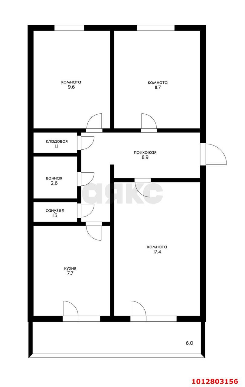 Фото №11: 3-комнатная квартира 66 м² - Яблоновский, ул. Дорожная, 61