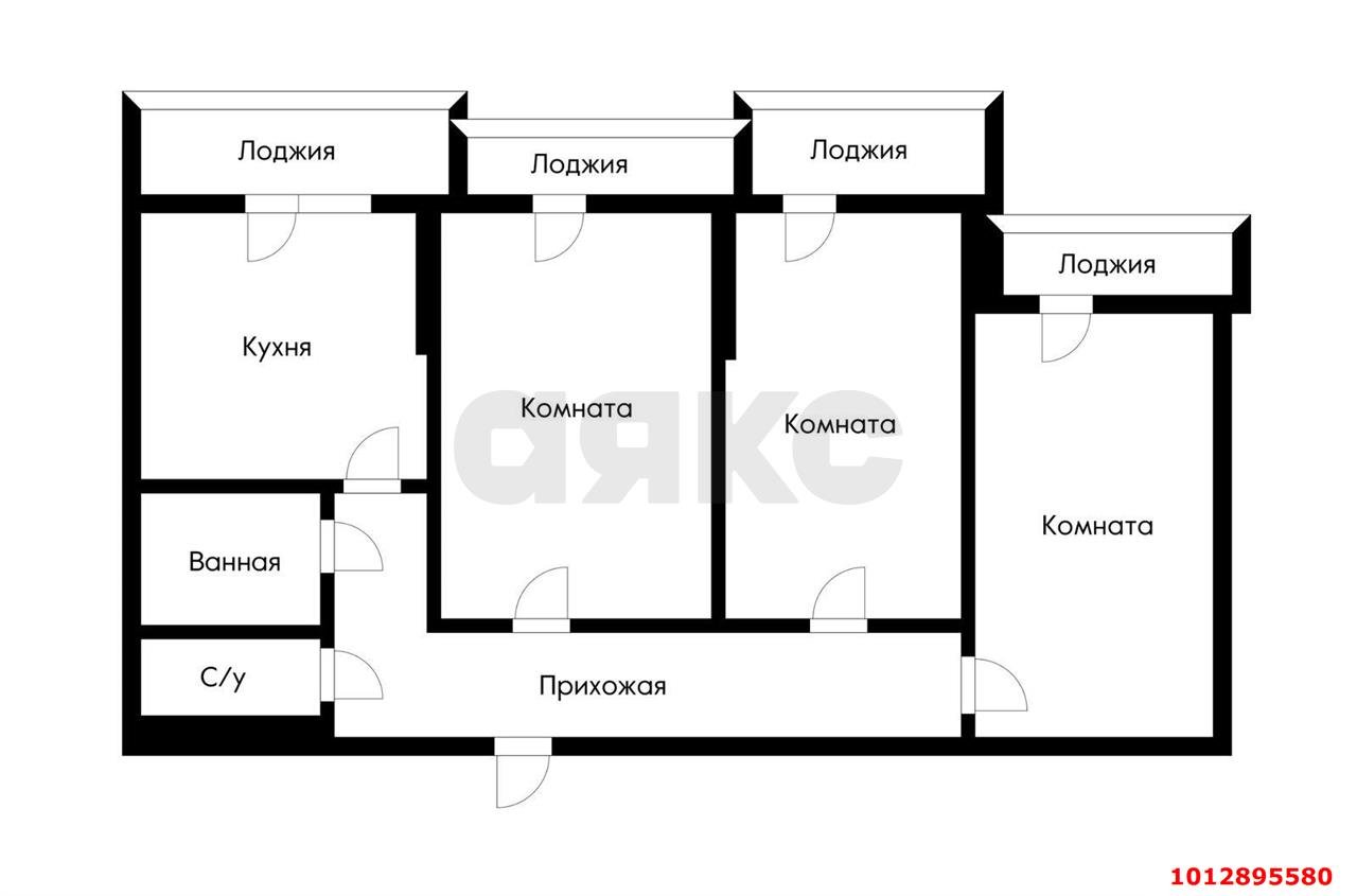 Фото №12: 3-комнатная квартира 80 м² - Краснодар, Военный городок № 106, ул. имени Дзержинского, 54/15