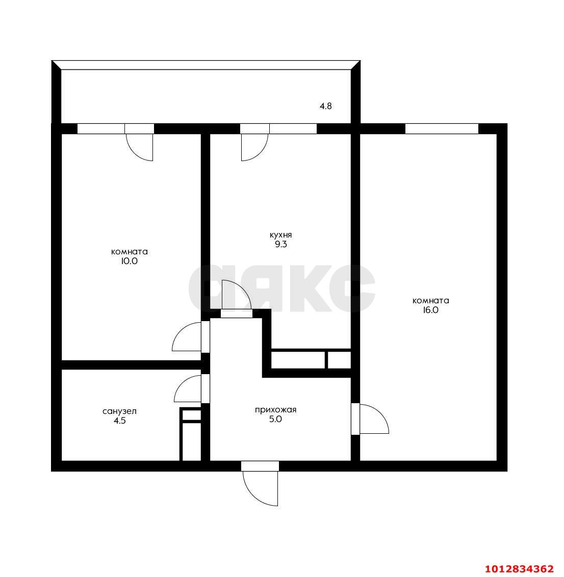 Фото №4: 2-комнатная квартира 46 м² - Краснодар, Губернский, ул. Домбайская, 63