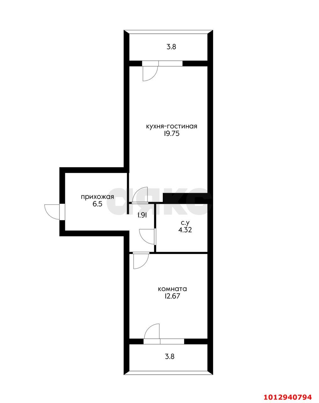 Фото №10: 1-комнатная квартира 47 м² - Краснодар, Новый, ул. 9-я Тихая, 19