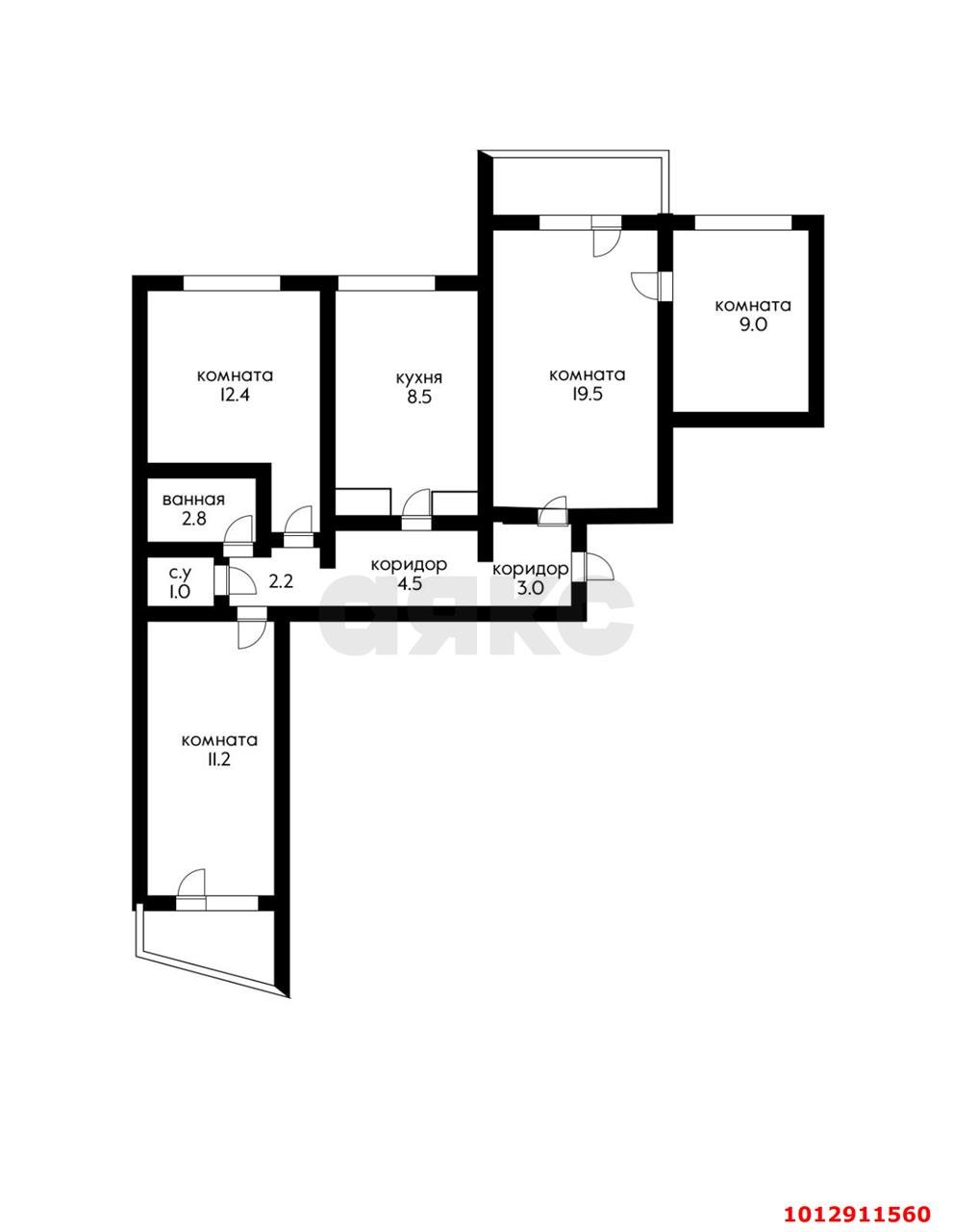 Фото №8: 4-комнатная квартира 78 м² - Краснодар, Школьный, ул. Школьная, 17