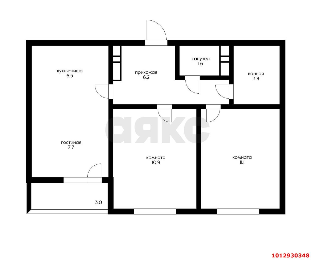 Фото №4: 2-комнатная квартира 50&nbsp;м², 6/16&nbsp;эт. - Краснодар, Прикубанский внутригородской округ, мкр. жилой комплекс Ракурс, ул. имени Героя Ростовского, 8