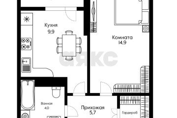 Фото №2: 1-комнатная квартира 37 м² - Краснодар, мкр. жилой комплекс Самолёт-2, ул. Западный Обход, 57