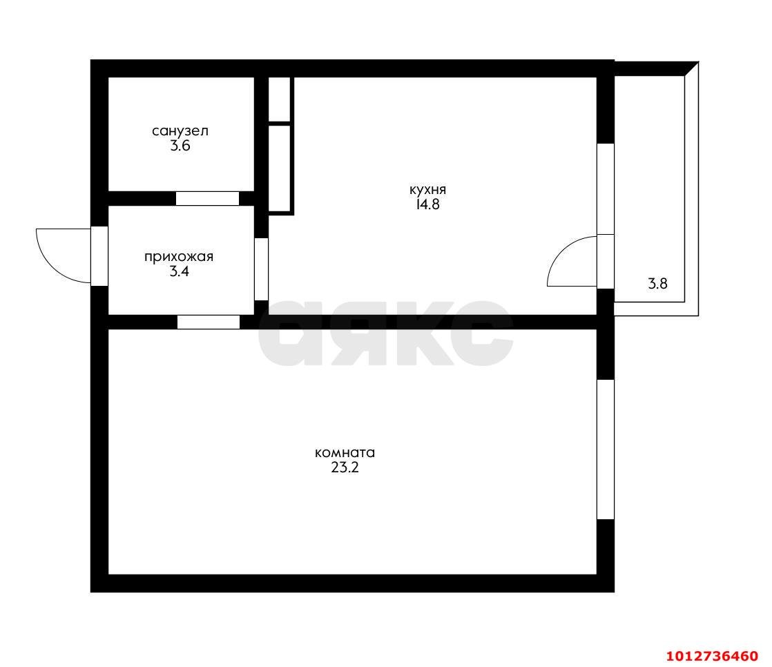 Фото №5: 1-комнатная квартира 48 м² - Яблоновский, жилой комплекс Солнечный, ул. Солнечная, 57к1