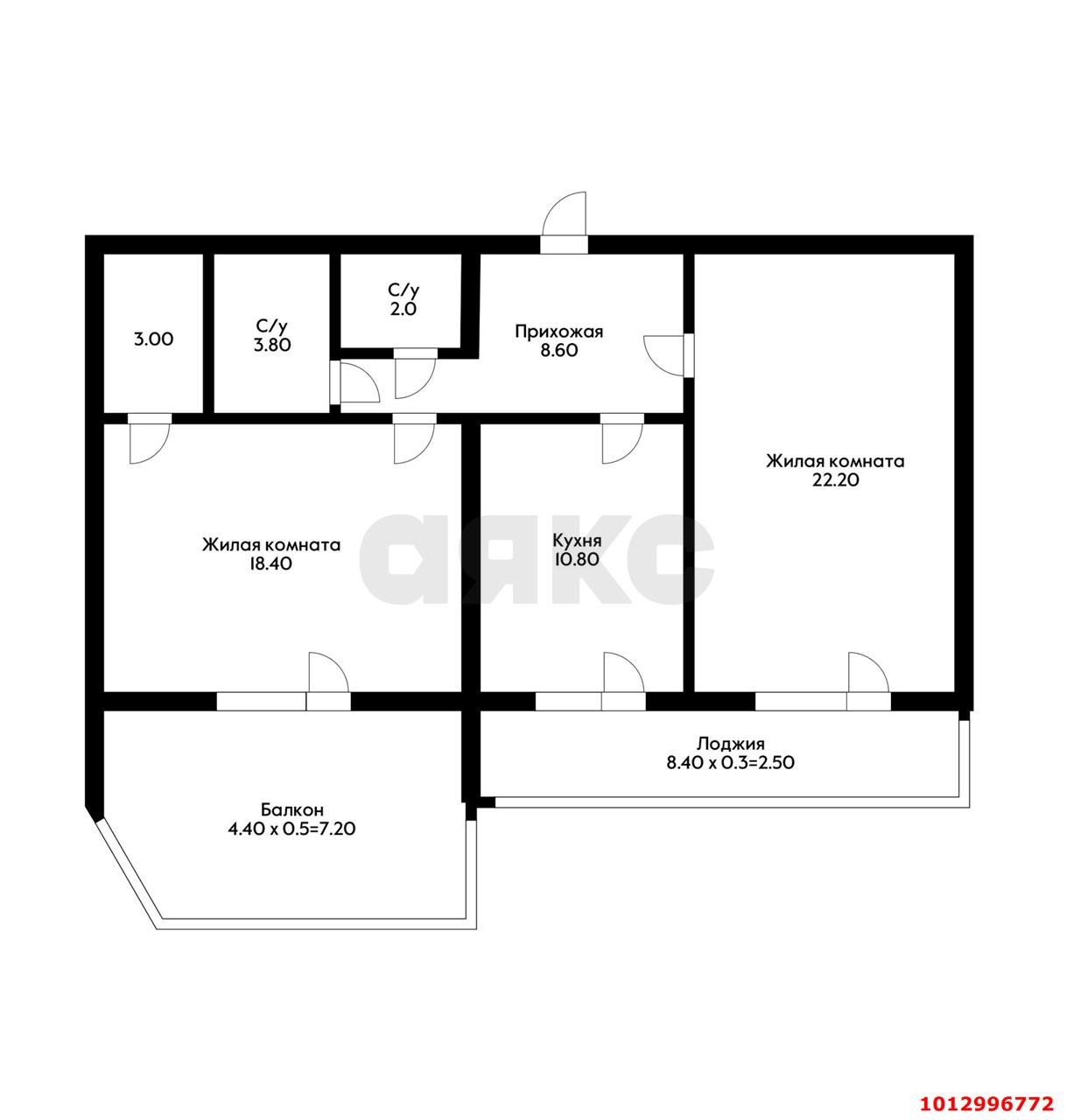 Фото №10: 2-комнатная квартира 78 м² - Краснодар, Камвольно-суконный Комбинат, ул. Камвольная, 3