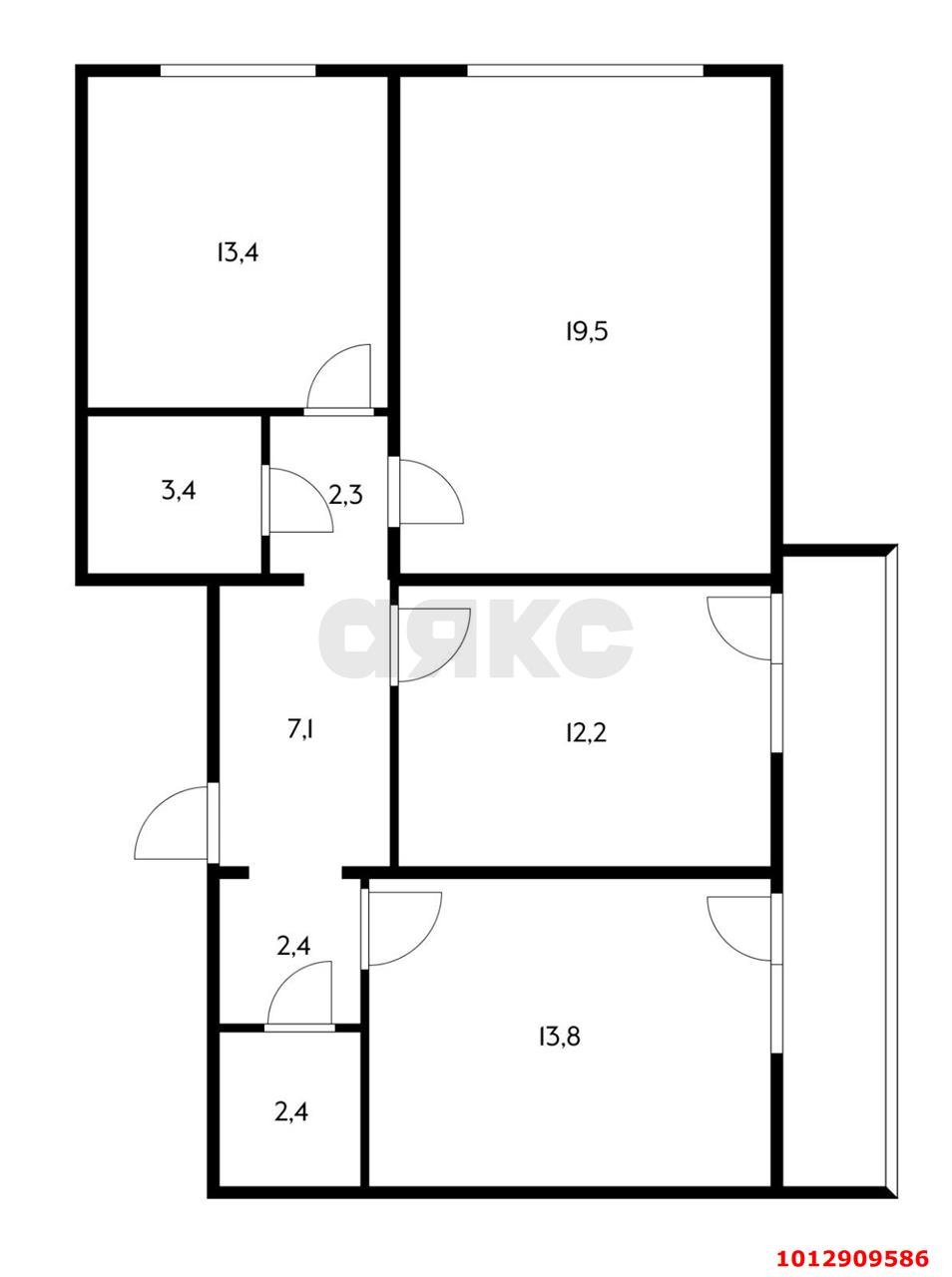 Фото №20: 3-комнатная квартира 84 м² - Краснодар, Московский, ул. им. Котлярова Н.С., 17