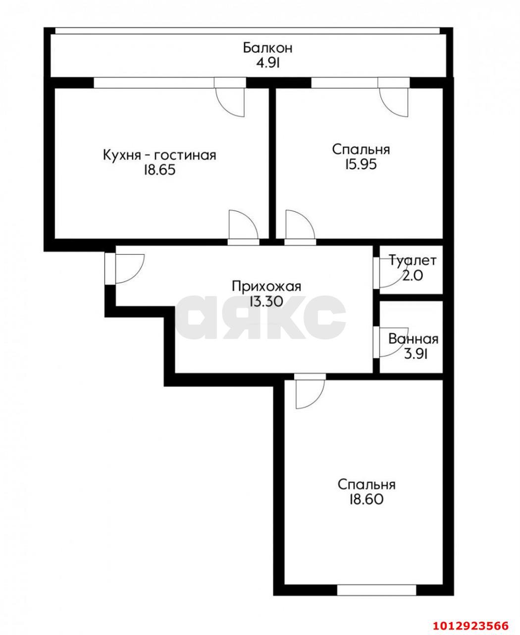 Фото №9: 2-комнатная квартира 72&nbsp;м², 10/20&nbsp;эт. - Краснодар, Западный внутригородской округ, мкр. Фестивальный, пр-д Дальний, 11к1