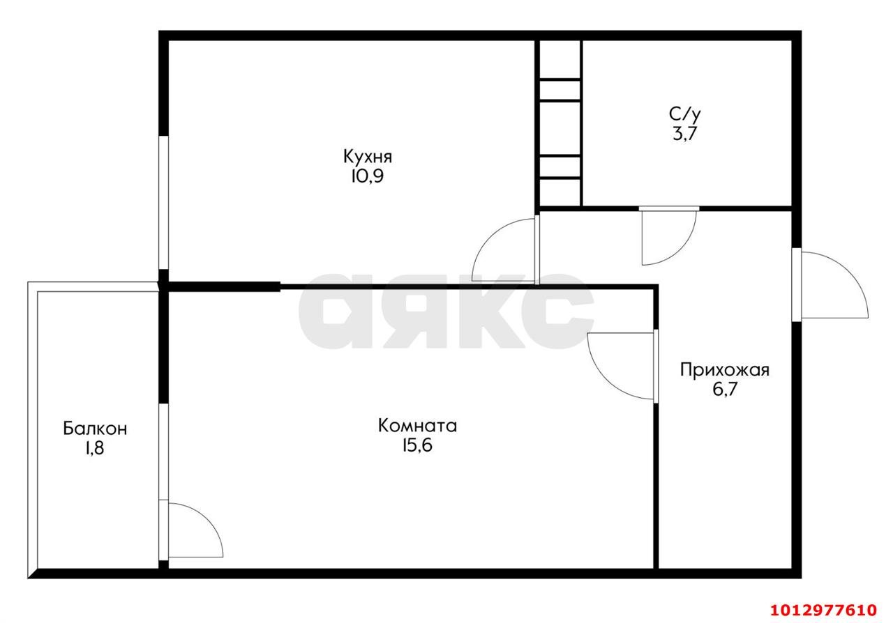 Фото №13: 1-комнатная квартира 38 м² - Краснодар, жилой комплекс Абрикосово, ул. имени Героя Георгия Бочарникова, 4к1