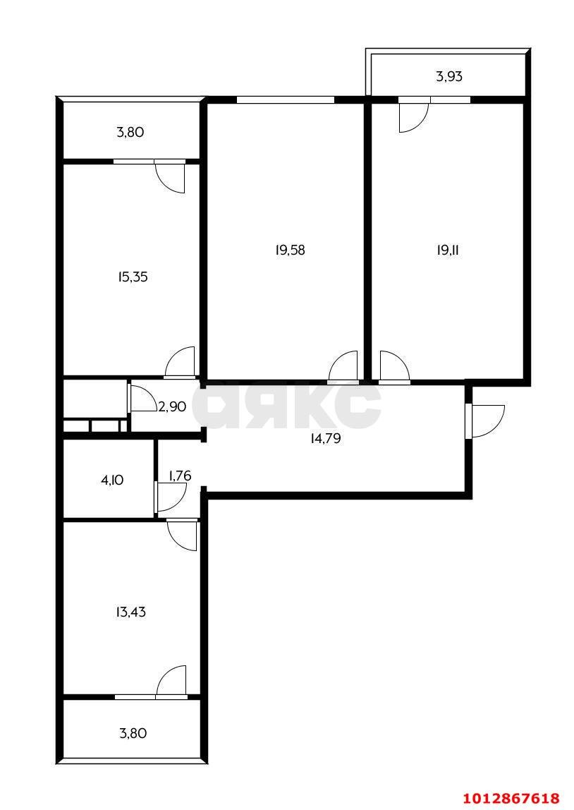 Фото №10: 3-комнатная квартира 100 м² - Краснодар, Юбилейный, ул. Рождественская набережная, 51