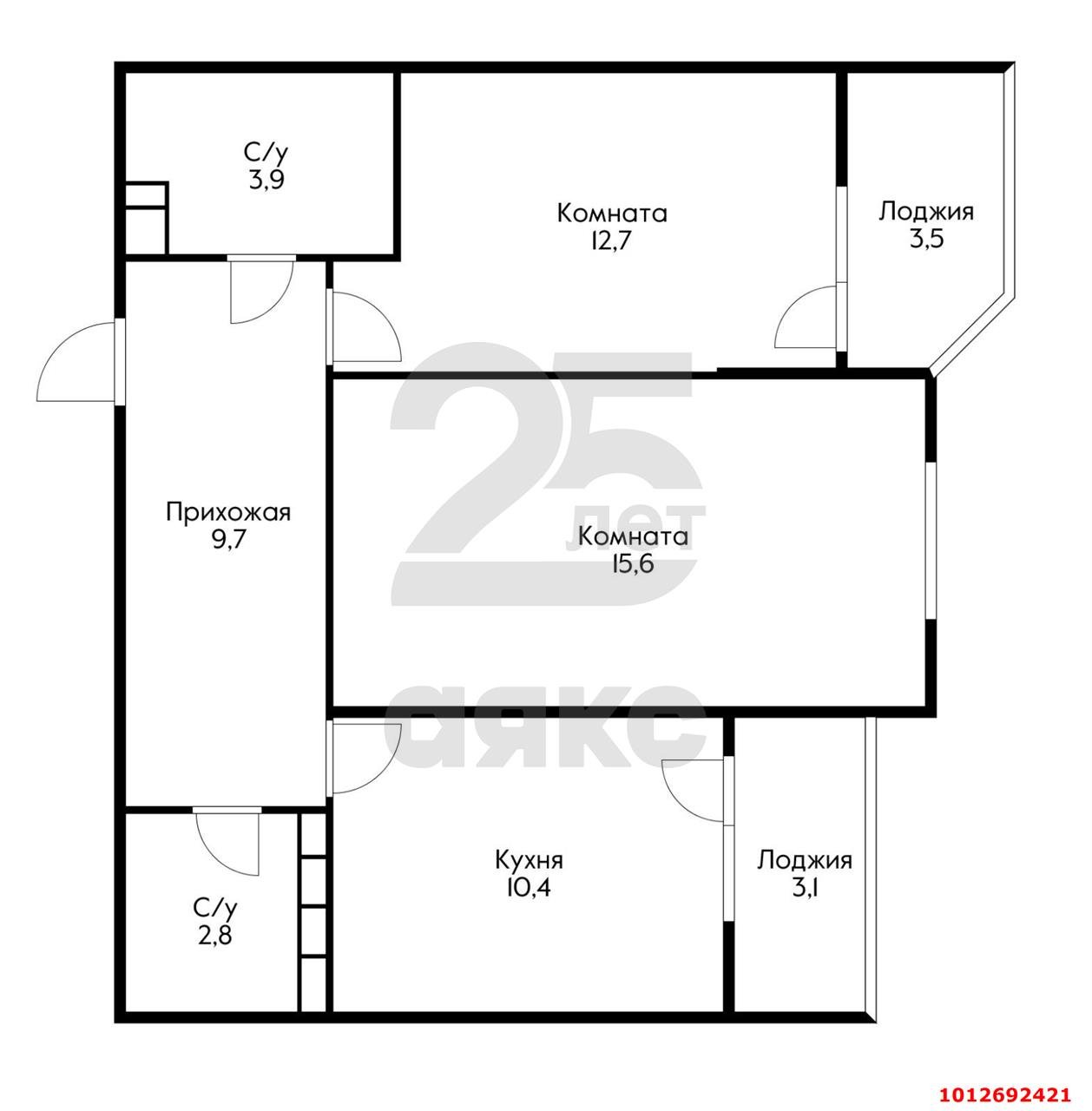 Фото №2: 2-комнатная квартира 60 м² - Краснодар, жилой комплекс Сказка Град, ул. имени В.Н. Мачуги, 166лит2