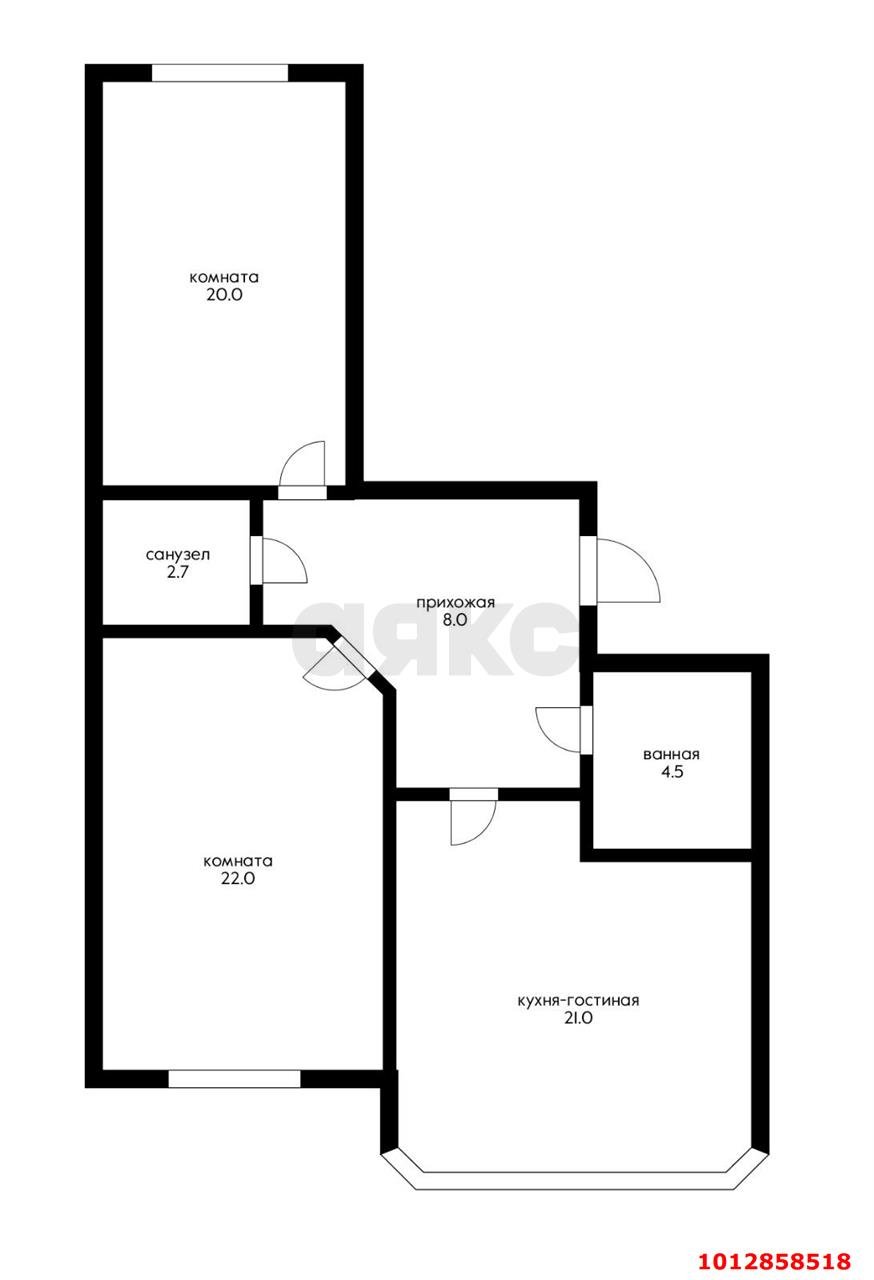 Фото №18: 2-комнатная квартира 78 м² - Яблоновский, ул. Космическая, 88к1