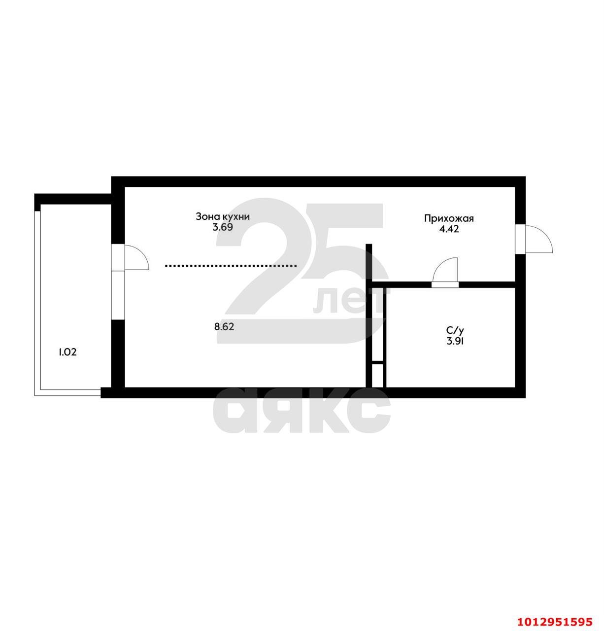 Фото №1: Студия 21 м² - Яблоновский, жилой комплекс Вектор, ул. Базовская, 21