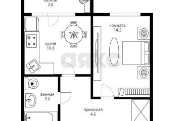 Фото №2: 1-комнатная квартира 33 м² - Краснодар, мкр. жилой комплекс Абрикосово, ул. имени Героя Георгия Бочарникова, 4к1